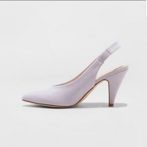 Lilac slingback pointy heels